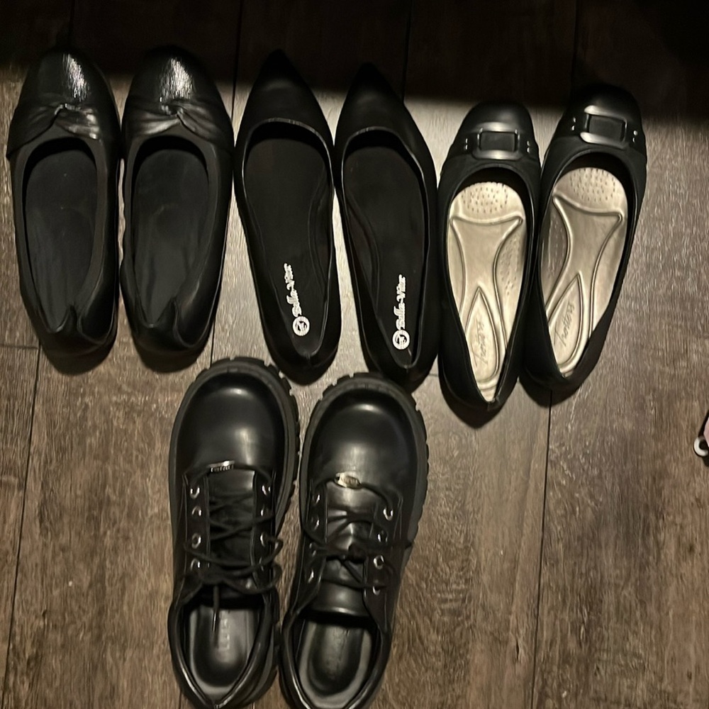 Black flats & shoes bundle